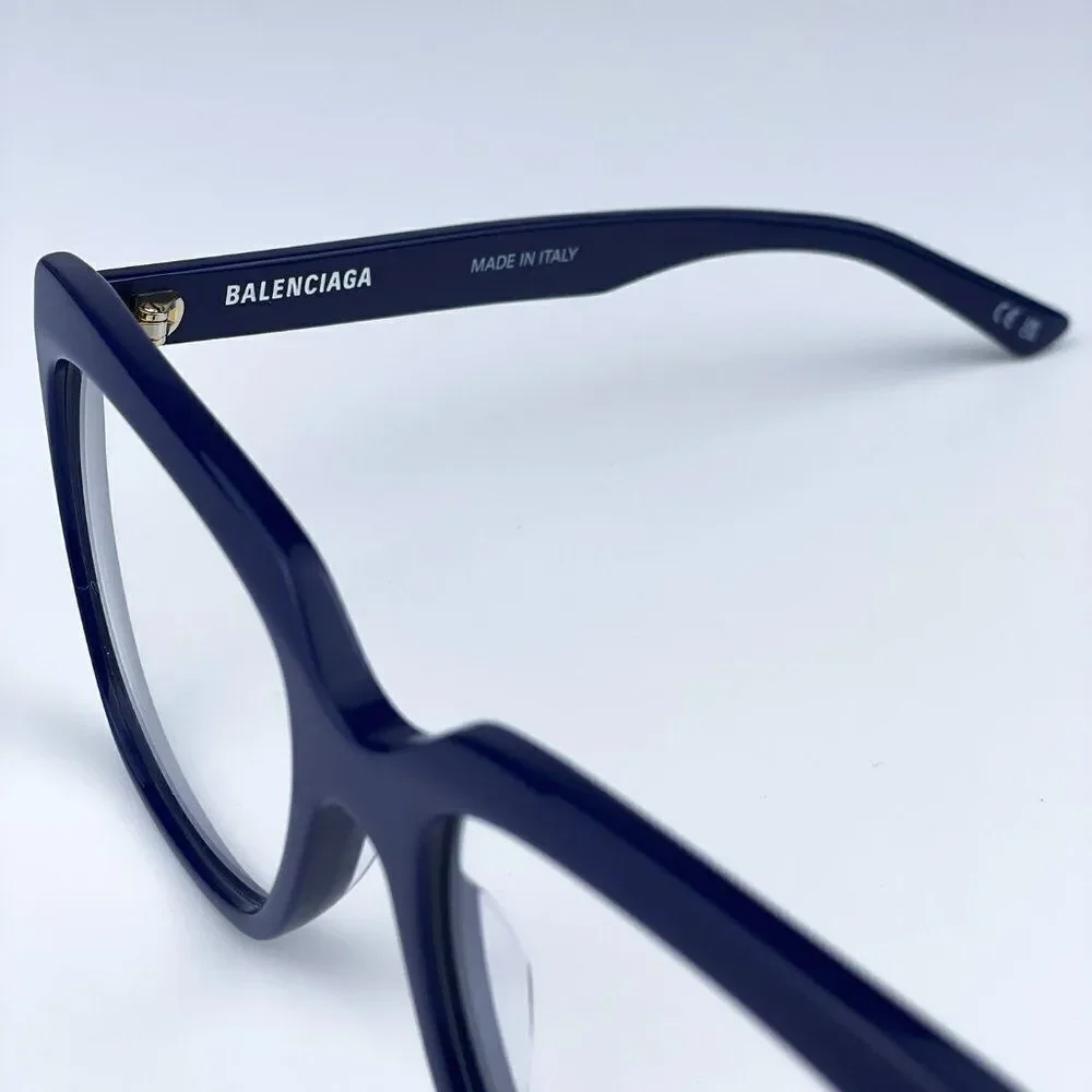 SALE! NEW Balenciaga BB0062O 006 Dark Blue Logo Square Women Eyeglasses - Picture 6 of 10